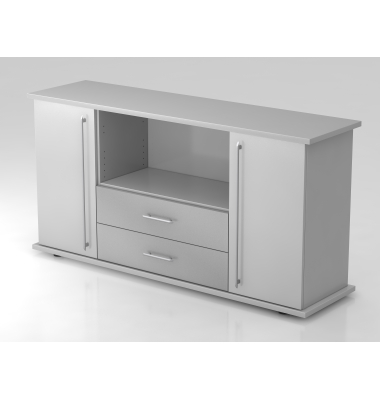 Sideboard 2 T&uuml;ren, 2 Sch&uuml;be RE GrauGrau