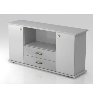 Sideboard 2 T&uuml;ren, 2 Sch&uuml;be SG GrauGrau