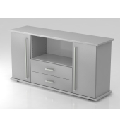 Sideboard 2 T&uuml;ren, 2 Sch&uuml;be CE GrauSilber