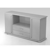 Sideboard 2 T&uuml;ren, 2 Sch&uuml;be RE GrauSilber