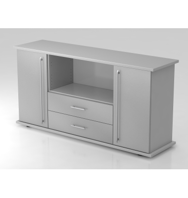 Sideboard 2 T&uuml;ren, 2 Sch&uuml;be RE GrauSilber