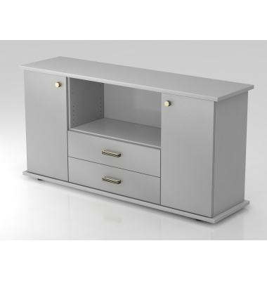 Sideboard 2 T&uuml;ren, 2 Sch&uuml;be SG GrauSilber