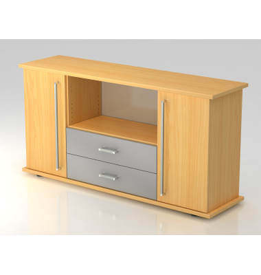 Sideboard 2 T&uuml;ren, 2 Sch&uuml;be CE BucheBuche