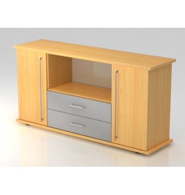 Sideboard 2 T&uuml;ren, 2 Sch&uuml;be RE BucheBuche