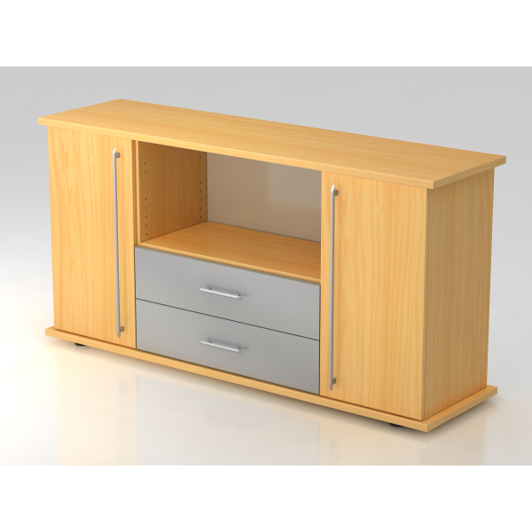 4032062133002 - PRO KAPA SB Sideboard mit Türen + Schüben - Buche Sideboard Relinggriff Kunststoff