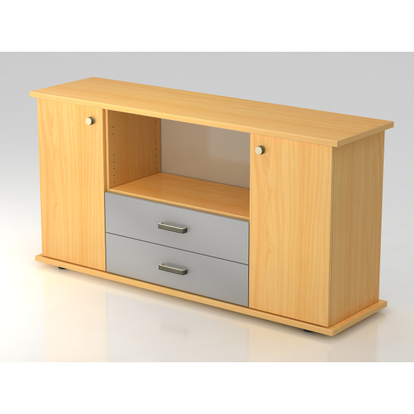 4032062133019 - PRO KAPA SB Sideboard mit Türen + Schüben - Buche Sideboard Streifengriff Kunststoff
