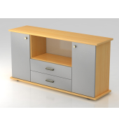 Sideboard 2 T&uuml;ren, 2 Sch&uuml;be SG BucheSilber