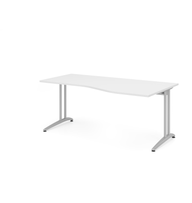 Schreibtisch VBS, 74cm (H), 180x100cm (BxT), wei&szlig; / silber