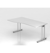 Schreibtisch VNS, 74cm (H), 180x100cm (BxT), wei&szlig; / silber