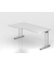 Schreibtisch C-Fu&szlig; 180x10080cm Wei&szlig;Silber