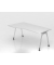 Schreibtisch VAS, manuell h&ouml;henverstellbar, 76cm (H), 180x100cm (BxT), wei&szlig; / silber