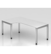 Winkeltisch U-Fu&szlig; eckig 200x120cm 90&deg;Wei&szlig;