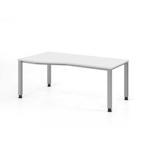 4032062135310 - Schreibtisch VQS manuell höhenverstellbar 81cm (H) 180x100cm (BxT) Weiß   silber 4032062135310 Hammerbacher