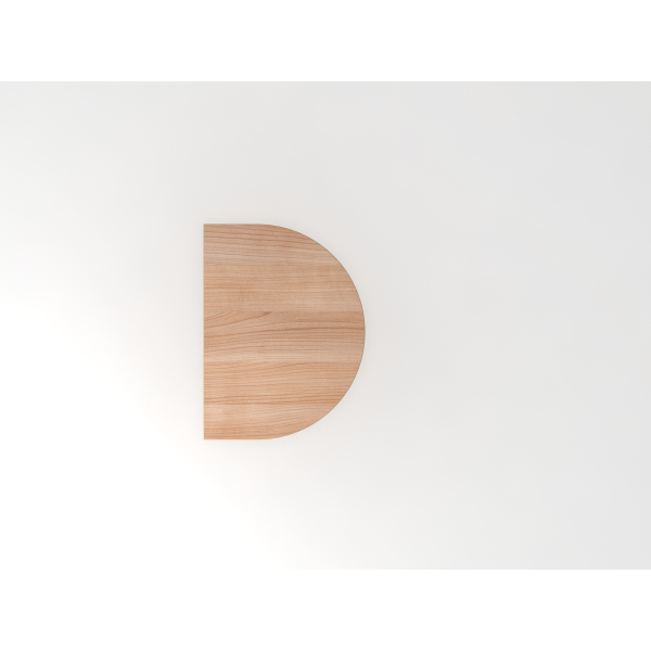 4032062137215 - HAMMERBACHER Anbautisch höhenverstellbar LA 60 nussbaum weiß halbrund 600 x 800 x 655 - 825 cm