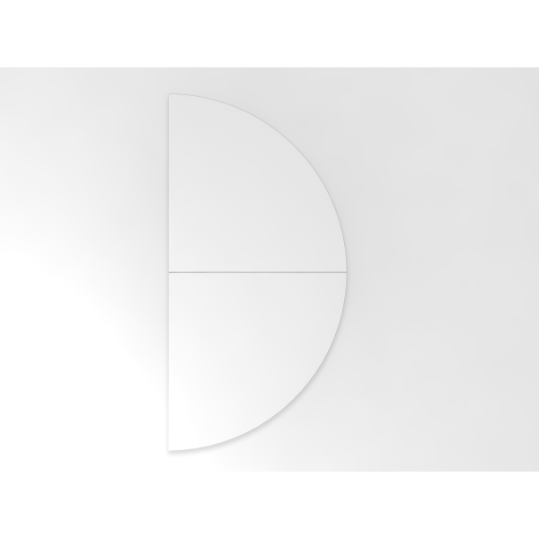 4032062138472 - HAMMERBACHER Anbautisch höhenverstellbar LA160 weiß silber halbrund 800 x 1600 x 655 - 825 cm