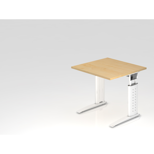 4032062139127 - Schreibtisch VUS manuell höhenverstellbar 86cm (H) ahorn   weiß 4032062139127 Hammerbacher