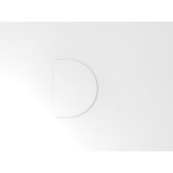 4032062139769 - Anbautisch höhenverstellbar Orbis weiß silber halbrund 600 x 800 x 655 - 825 cm