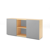 Sideboard 2OH mit Schiebet&uuml;ren AhornSilber