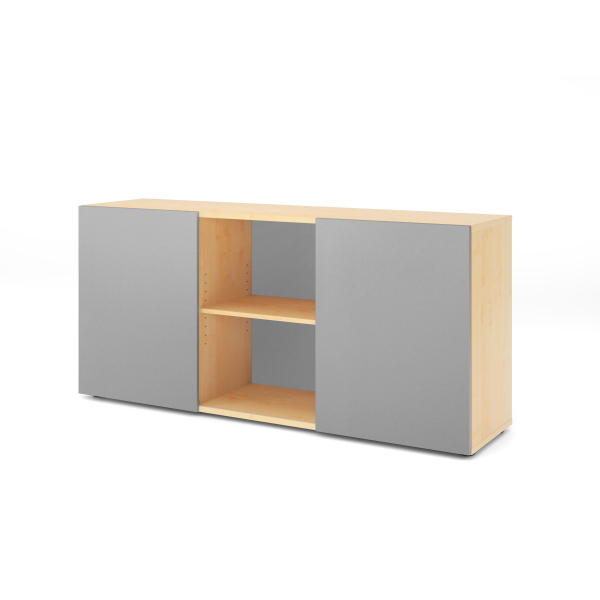 4032062139929 - Schiebetürenschrank Spanplatte 1 Fachboden 1600 x 420 x 748 mm Ahorn Braun Silber