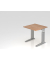 Schreibtisch VUS, manuell h&ouml;henverstellbar, 86cm (H), 80x80cm (BxT), nussbaum / silber
