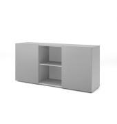 Sideboard 2OH mit Schiebet&uuml;ren GrauSilber