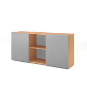 Sideboard 2OH mit Schiebet&uuml;ren BucheSilber