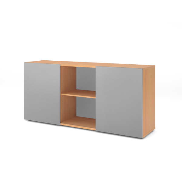 4032062140253 - Schiebetürenschrank Spanplatte 1 Fachboden 1600 x 420 x 748 mm Buche Braun Silber