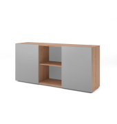 Sideboard 2OH mit Schiebet&uuml;ren Nussb.Silber