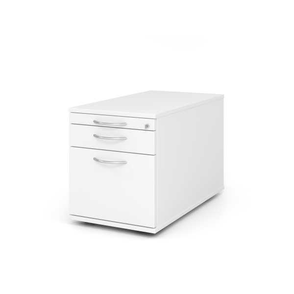 4032062140345 - PRO SIGNA TC20 BM - Rollcontainer Weiß Holz mit Hängeregistratur Bogengriff Metall