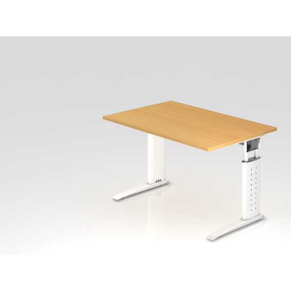 4032062140772 - Schreibtisch VUS manuell höhenverstellbar 86cm (H) buche   weiß 4032062140772 Hammerbacher