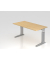 Schreibtisch VUS, manuell h&ouml;henverstellbar, 86cm (H), 160x80cm (BxT), ahorn / silber