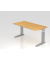 Schreibtisch VUS, manuell h&ouml;henverstellbar, 86cm (H), 160x80cm (BxT), buche / silber