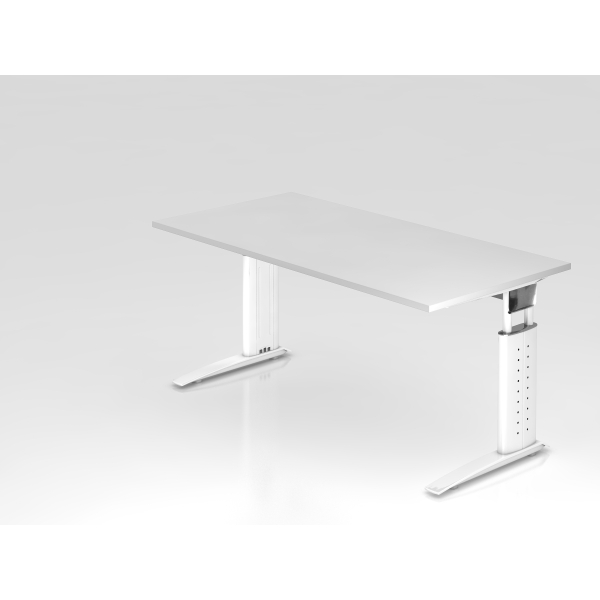 4032062140932 - Schreibtisch VUS manuell höhenverstellbar 86cm (H) 160x80cm (BxT) Weiß   weiß 4032062140932 Hammerbacher