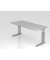 Schreibtisch VUS, manuell h&ouml;henverstellbar, 86cm (H), 180x80cm (BxT), grau / silber