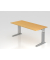 Schreibtisch VUS, manuell h&ouml;henverstellbar, 86cm (H), 180x80cm (BxT), buche / silber