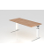 Schreibtisch VUS, manuell h&ouml;henverstellbar, 86cm (H), 180x80cm (BxT), nussbaum / wei&szlig;
