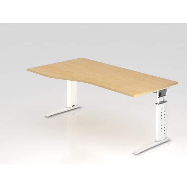 4032062141212 - Schreibtisch VUS manuell höhenverstellbar 86cm (H) ahorn   weiß 4032062141212 Hammerbacher