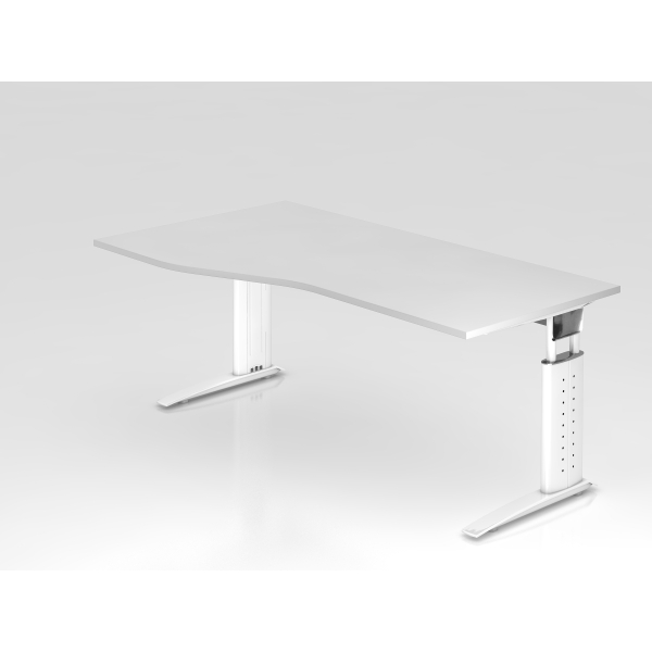 4032062141298 - Schreibtisch VUS manuell höhenverstellbar 86cm (H) 180x100cm (BxT) Weiß   weiß 4032062141298 Hammerbacher