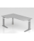 Schreibtisch VUS, manuell h&ouml;henverstellbar, 86cm (H), 200x120cm (BxT), grau / silber