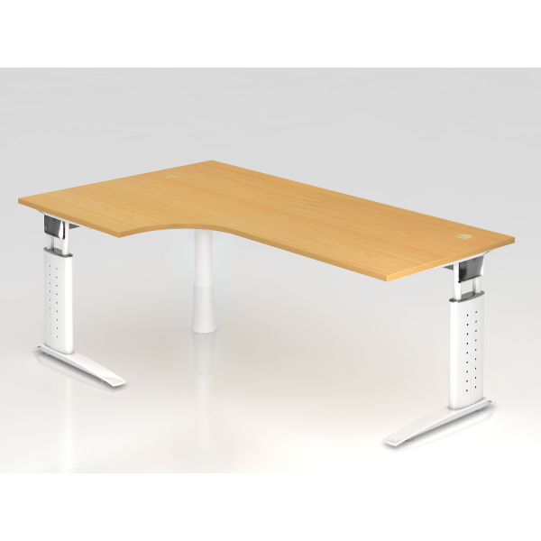 4032062141373 - Schreibtisch VUS manuell höhenverstellbar 86cm (H) buche   weiß 4032062141373 Hammerbacher