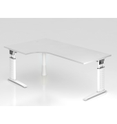 Winkeltisch C-Fu&szlig; 200x120cm 90&deg;Wei&szlig;Wei&szlig;