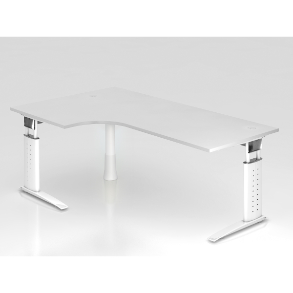 4032062141410 - Schreibtisch VUS manuell höhenverstellbar 86cm (H) 200x120cm (BxT) Weiß   weiß 4032062141410 Hammerbacher