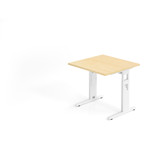4032062142011 - HAMMERBACHER OS 08 höhenverstellbarer Schreibtisch ahorn quadratisch C-Fuß-Gestell weiß 800 x 800 cm