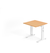 Schreibtisch C-Fu&szlig; 80x80cm BucheWei&szlig;