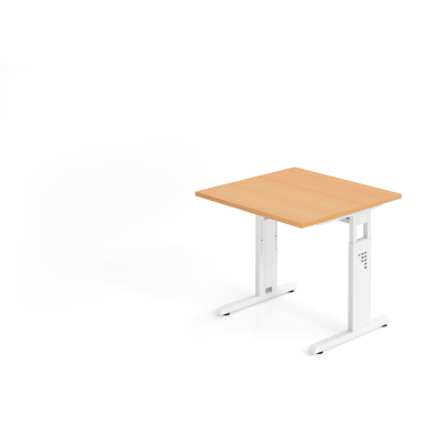 Schreibtisch C-Fu&szlig; 80x80cm BucheWei&szlig;