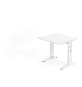 Schreibtisch C-Fu&szlig; 80x80cm Wei&szlig;Wei&szlig;