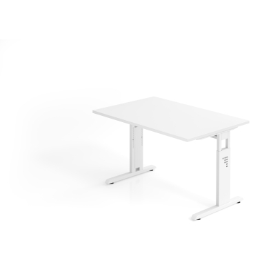 Schreibtisch VOS, manuell h&ouml;henverstellbar, 85cm (H), 120x80cm (BxT), wei&szlig; / wei&szlig;