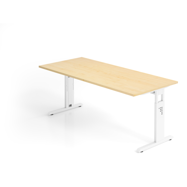 4032062142264 - HAMMERBACHER OS 19 höhenverstellbarer Schreibtisch ahorn rechteckig C-Fuß-Gestell weiß 1800 x 800 cm
