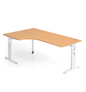 Schreibtisch VOS, manuell h&ouml;henverstellbar, 85cm (H), 200x120cm (BxT), buche / wei&szlig;
