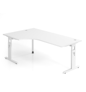 Winkeltisch C-Fu&szlig; 200x120cm 90&deg;Wei&szlig;Wei&szlig;